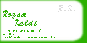 rozsa kaldi business card